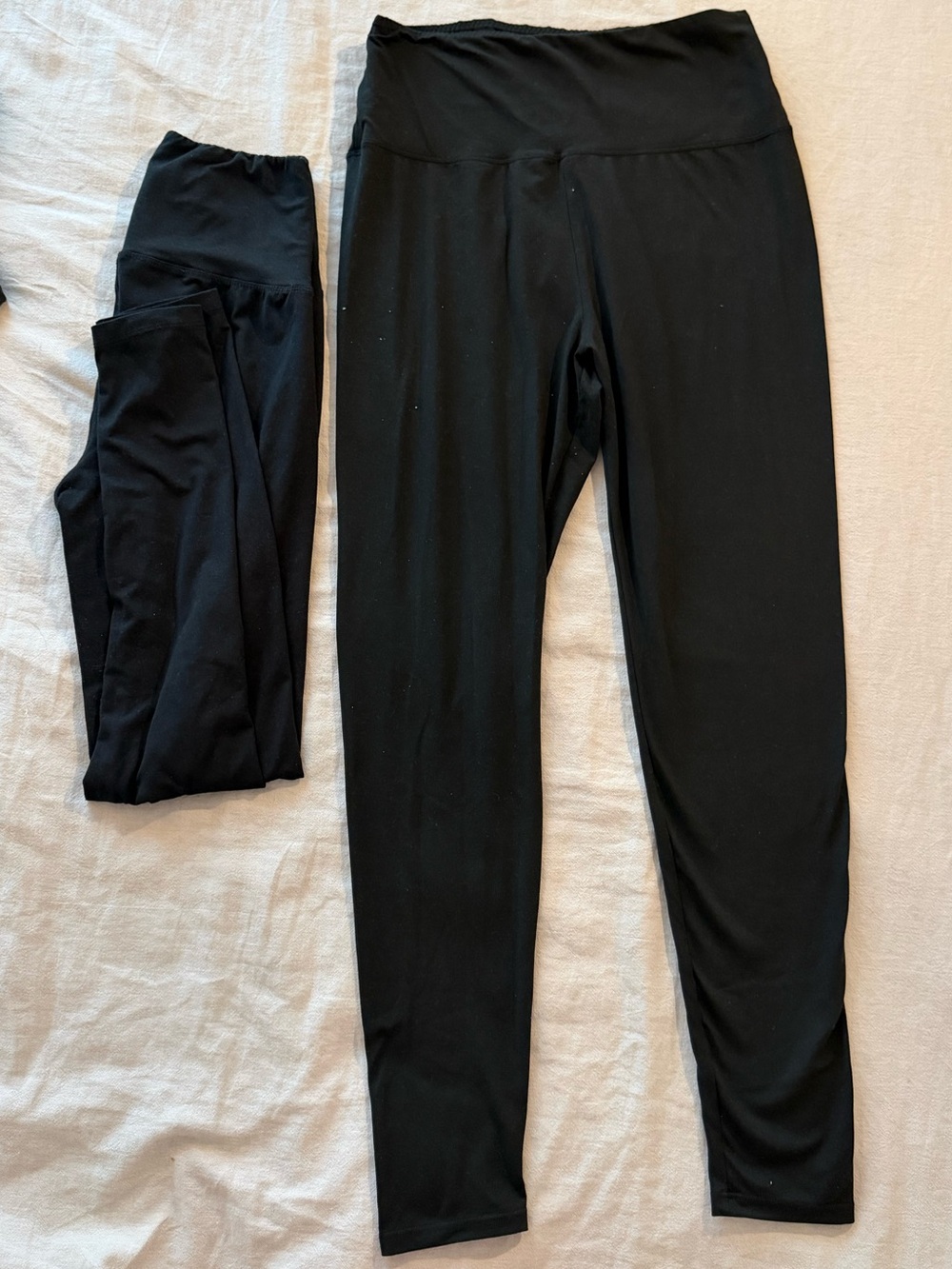 Black High Waisted Athletic Leggings Yoga Workout Pants SET OF 2
